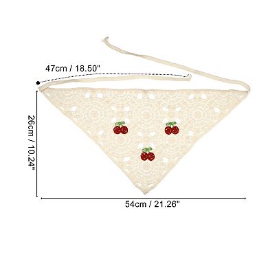 1 Pcs Fashion Cherry Hollow Triangle Headwrap For Women 21.26"x10.24" Beige