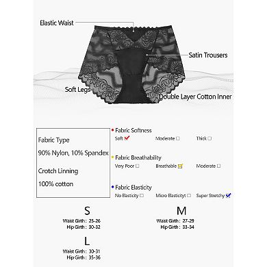 Women's Floral Laceback High Waist Solid Brief Stretchy Underwear
