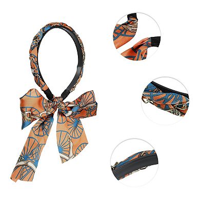 1 Pcs Fashion Retro Satin Cross Knotted Fabric Headband 4.72" Id Orange