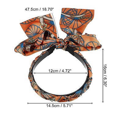 1 Pcs Fashion Retro Satin Cross Knotted Fabric Headband 4.72" Id Orange