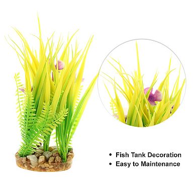 1 Pcs Aquarium Plants Decorations Artificial Aquatic Plant Tree Green Yellow