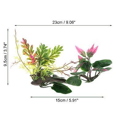 1 Pcs Aquarium Plants Tree Decorations Fish Tank Aquatic Plant Green 5.91"