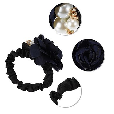 1 Pcs Classic Grace Pearls Hair Ties Hairdo Ties For Women 2.36" Diameter