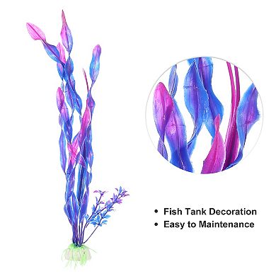 1 Pcs Fish Tank Aquarium Decorations Artificial Plants Plastic Artificial Water Plants Grass Purple
