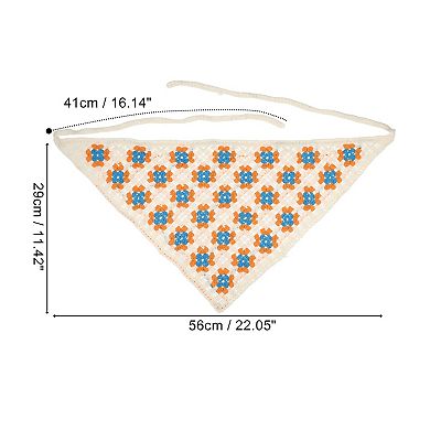 1 Pcs Fashion Hollow Triangle Headwrap For Women 22.05"x11.42" Orange