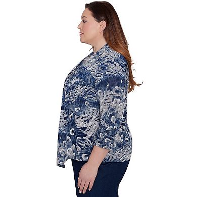 Plus Size Alfred Dunner Animal Melange Two in One Top