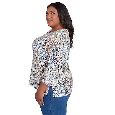 Plus Size Alfred Dunner Paisley Short Sleeve Top