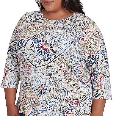 Plus Size Alfred Dunner Paisley Short Sleeve Top