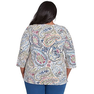 Plus Size Alfred Dunner Paisley Short Sleeve Top