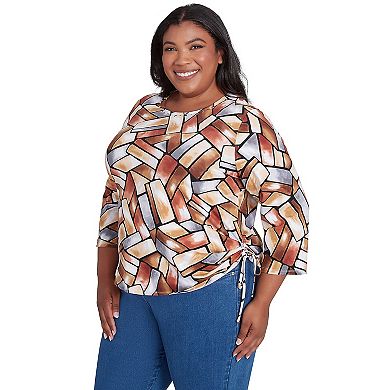 Plus Size Alfred Dunner Color Block Short Sleeve Tee