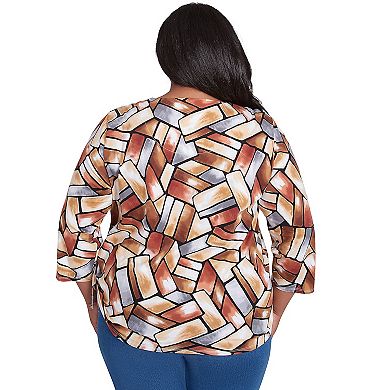 Plus Size Alfred Dunner Color Block Short Sleeve Tee