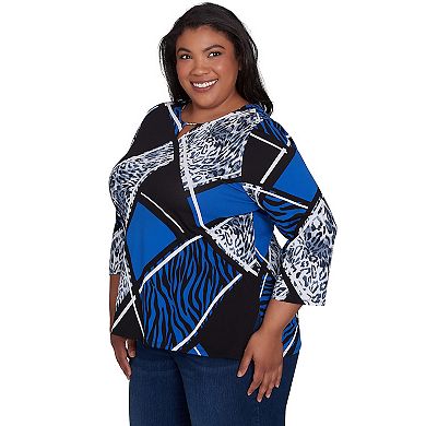 Plus Size Alfred Dunner Animal Patchwork Tee