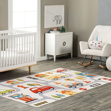 nuLOOM Carmina City Streets Machine Washable Area Rug