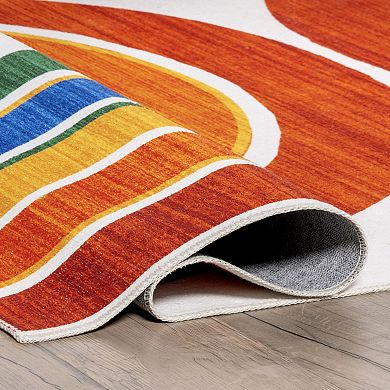 nuLOOM Classic Double Rainbow Machine Washable Area Rug