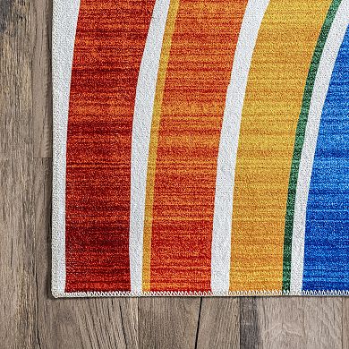 nuLOOM Classic Double Rainbow Machine Washable Area Rug