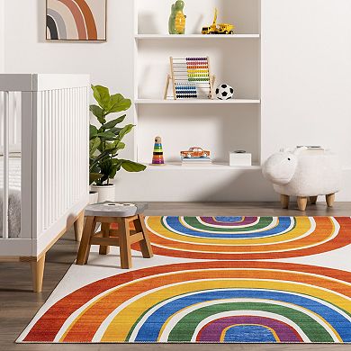 nuLOOM Classic Double Rainbow Machine Washable Area Rug