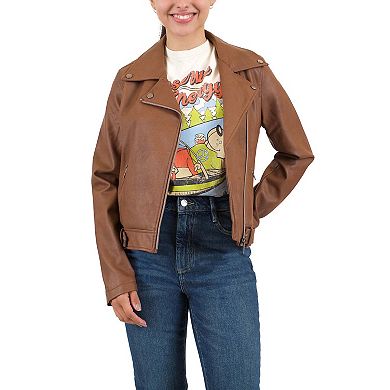 Juniors' Coffee Shop Classic Faux Leather Moto Jacket