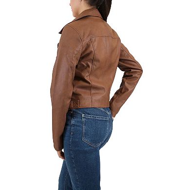 Juniors' Coffee Shop Classic Faux Leather Moto Jacket