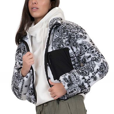 Juniors' Coffee Shop Paisley Sherpa Jacket