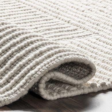 nuLOOM Dorene Contemporary High-Low Striped Wool Area Rug