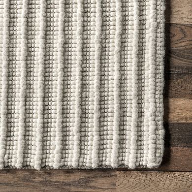 nuLOOM Dorene Contemporary High-Low Striped Wool Area Rug