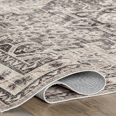 nuLOOM Eira Medallion Spill Proof Area Rug