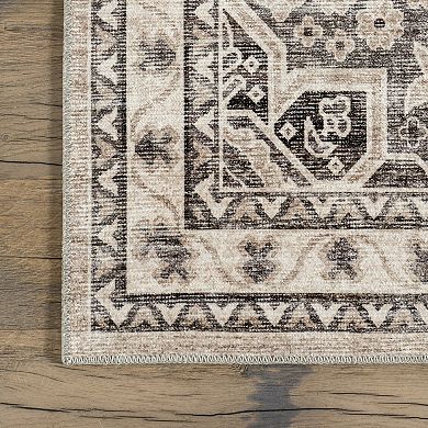 nuLOOM Eira Medallion Spill Proof Area Rug