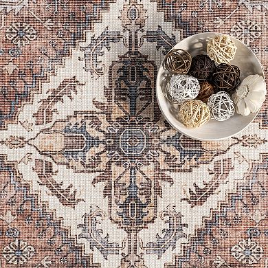 nuLOOM Tindra Persian Medallion Machine Washable Area Rug