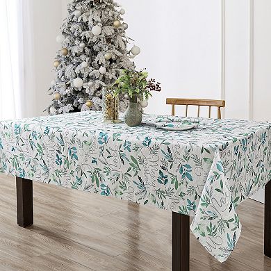 Elrene Home Fashions Seasons Greetings Holiday Fabric Rectangle Tablecloth