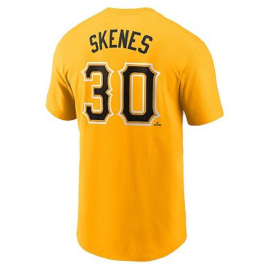 Men's Nike Paul Skenes Gold Pittsburgh Pirates Fuse Name & Number T-Shirt