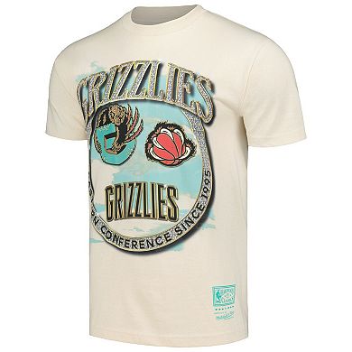 Men's Mitchell & Ness Tan Vancouver Grizzlies Hardwood Classics Vintage Soul Crown Jewels T-Shirt