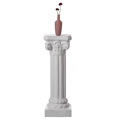 Decorative Modern Fiberglass White Plinth Roman Style Column Ionic Pedestal Vase Stand