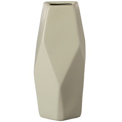 Decorative Ceramic Multi Paned Vase, Modern Style Centerpiece Table Vase Set of 3