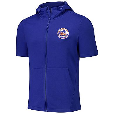 Men's Levelwear Royal New York Mets Recruit Short Sleeve Full-Zip Hoodie