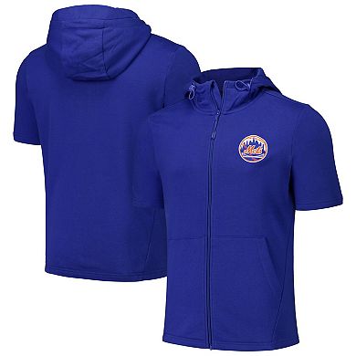 Men's Levelwear Royal New York Mets Recruit Short Sleeve Full-Zip Hoodie