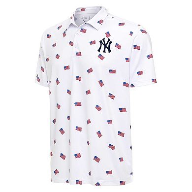 Men's Antigua White New York Yankees  Americana Polo