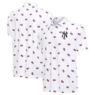 Men's Antigua White New York Yankees  Americana Polo