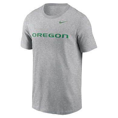 Men's Nike Heather Gray Oregon Ducks Primetime Evergreen Wordmark T-Shirt