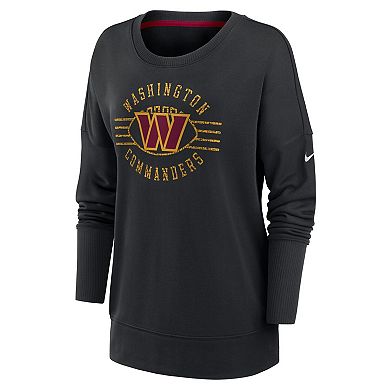 Women's Nike Black Washington Commanders Rewind Playback Icon Performance Pullover Sweatshirt