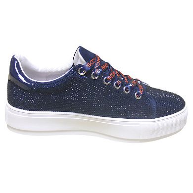 Women's Cuce Navy Denver Broncos Team Color Crystal Sneakers