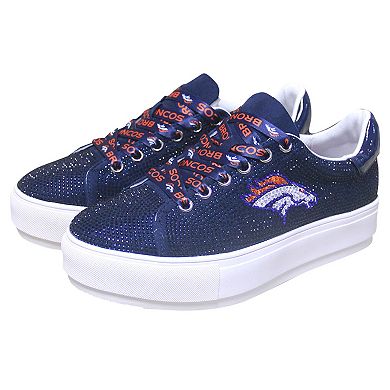 Women's Cuce Navy Denver Broncos Team Color Crystal Sneakers