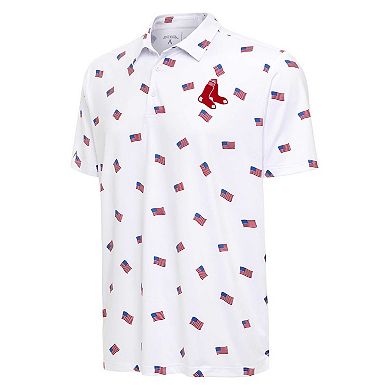 Men's Antigua White Boston Red Sox  Americana Polo