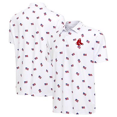 Men's Antigua White Boston Red Sox  Americana Polo