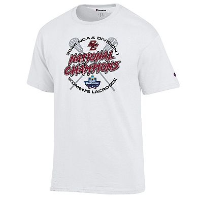 Men's Champion White Boston College Eagles 2024 NCAA Women's Lacrosse National Champions Locker Room T-Shirt