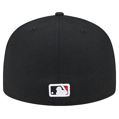 Men's New Era Black Los Angeles Angels Checkered Undervisor 59FIFTY Fitted Hat