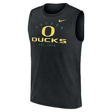 Men's Nike Black Oregon Ducks Primetime Legend Lock Up Performance Muscle Tank Top