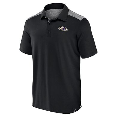 Men's Fanatics Black Baltimore Ravens Long Shot Polo