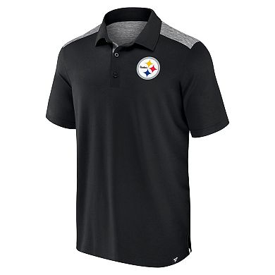 Men's Fanatics Black Pittsburgh Steelers Long Shot Polo