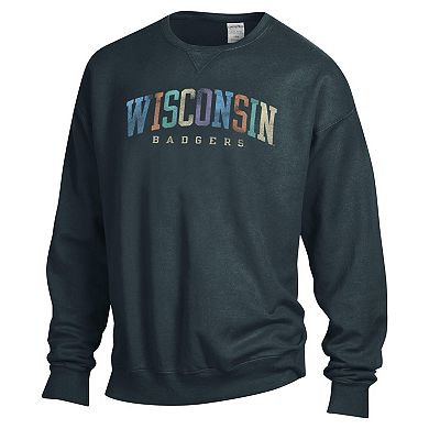 Unisex ComfortWash Gray Wisconsin Badgers Oversized Pullover Sweatshirt