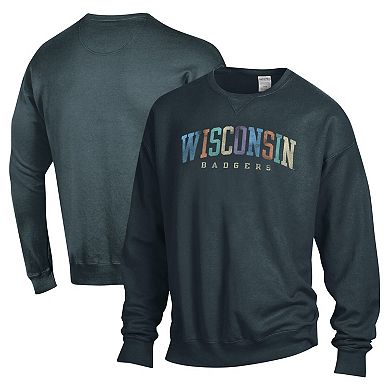 Unisex ComfortWash Gray Wisconsin Badgers Oversized Pullover Sweatshirt